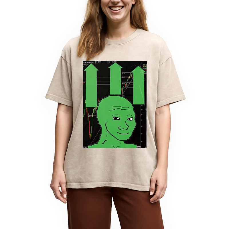 Modecanvas Wojak Hodls Forever DTG Printing Washed T-Shirt