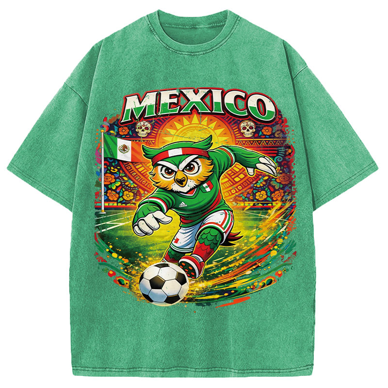 Modecanvas Mexico Soccer DTG Printing Washed T-Shirt
