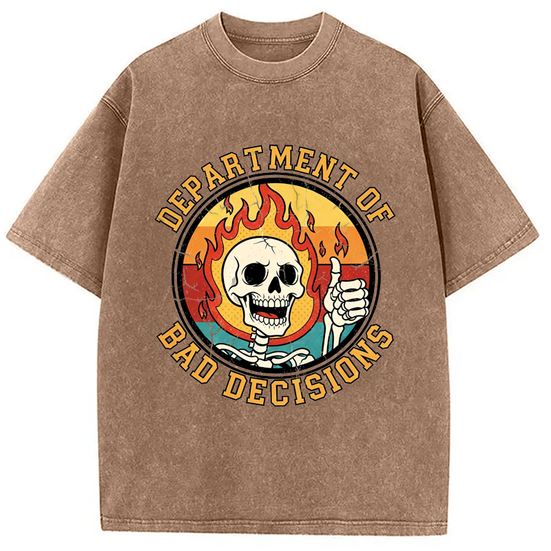 Modecanvas Department Of Bad Decisions DTG Printing Washed T-Shirt