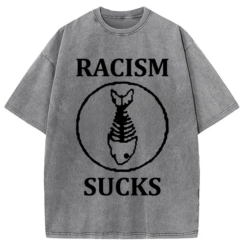 Modecanvas Racism Sucks Washed T-Shirt
