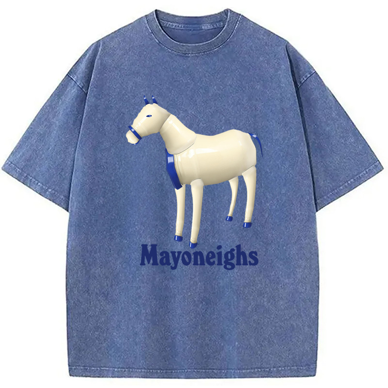 Modecanvas Mayoneighs Horse Washed T-Shirt