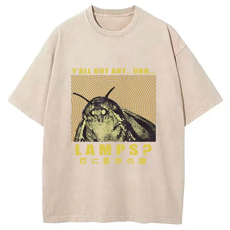 Modecanvas Moth Obsessed With The Light Washed T-Shirt-modecanvas