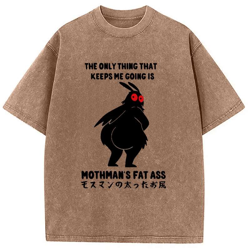 Modecanvas Funny Mothman Japan Washed T-Shirt