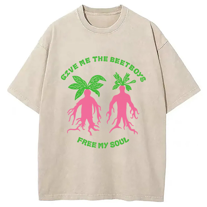 Modecanvas Give Me The Beetboys Washed T-Shirt