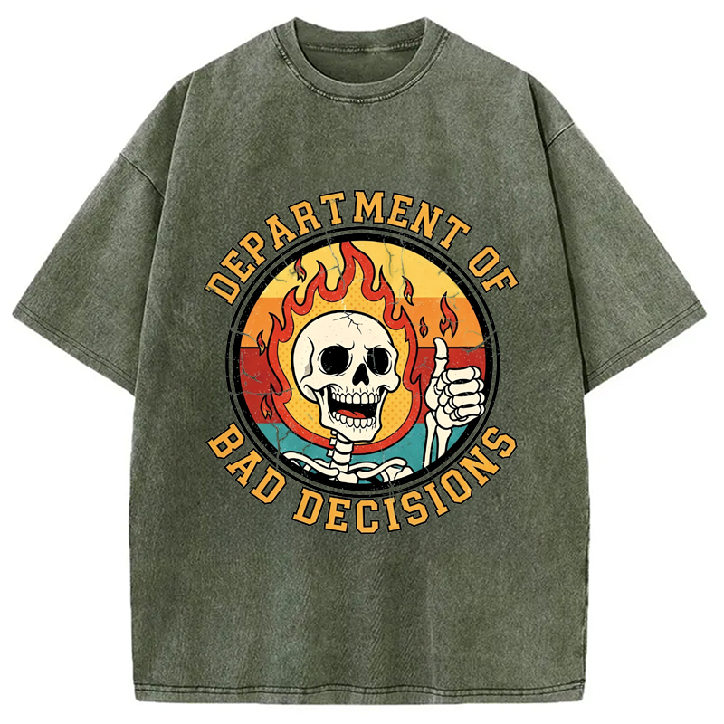 Modecanvas Department Of Bad Decisions DTG Printing Washed T-Shirt