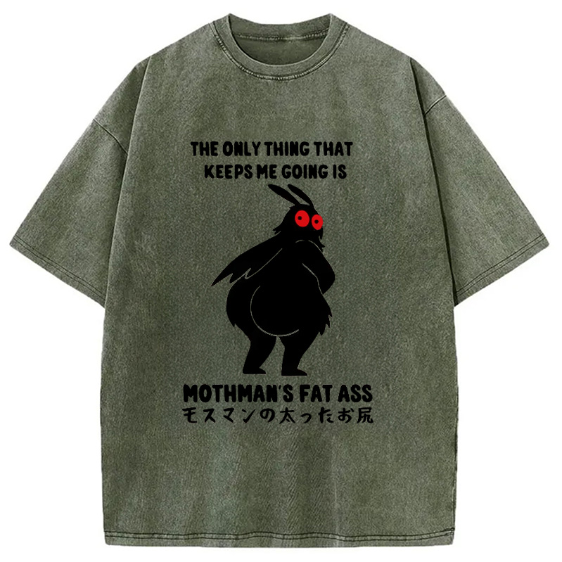 Modecanvas Funny Mothman Japan Washed T-Shirt