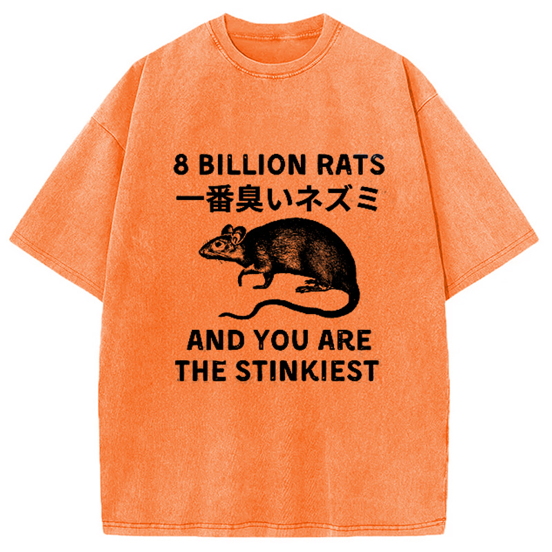 Modecanvas Funny Japanese Rat Washed T-Shirt