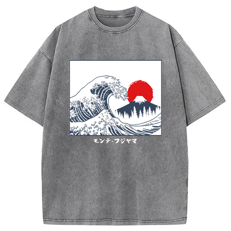 Modecanvas Great Fuji Wave Washed T-Shirt