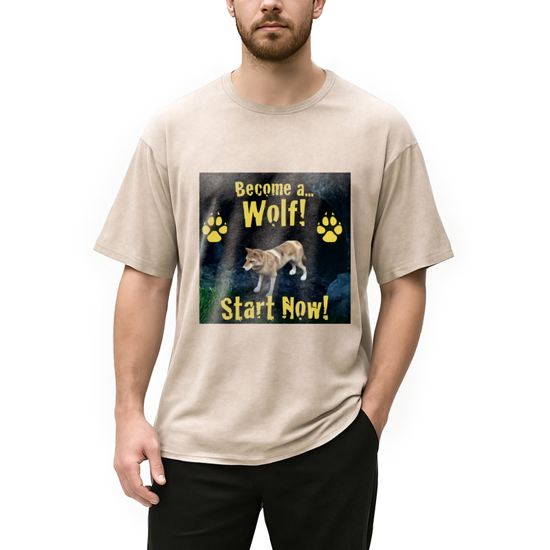 Modecanvas Become A Wolf Washed T-Shirt
