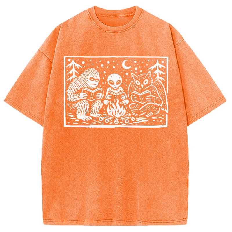Modecanvas Cryptid Book Club DTG Printing Washed T-Shirt