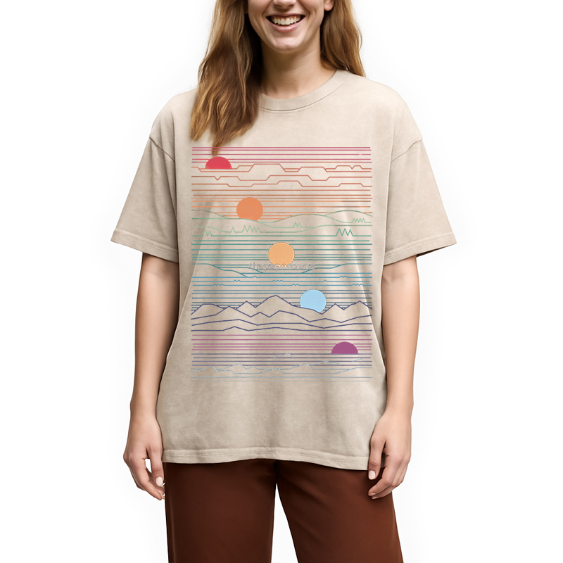 Modecanvas Under One Sun DTG Printing Washed T-Shirt
