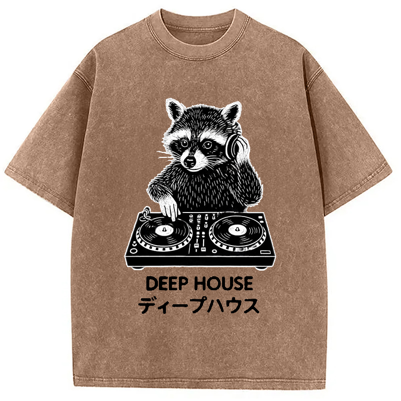 Modecanvas DJ Raccoon Washed T-Shirt