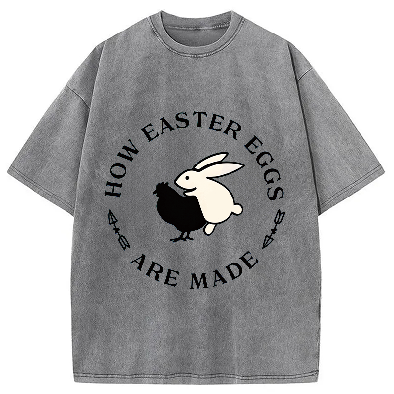 Modecanvas Bold Funny Easter Bunny DTG Printing Washed T-Shirt