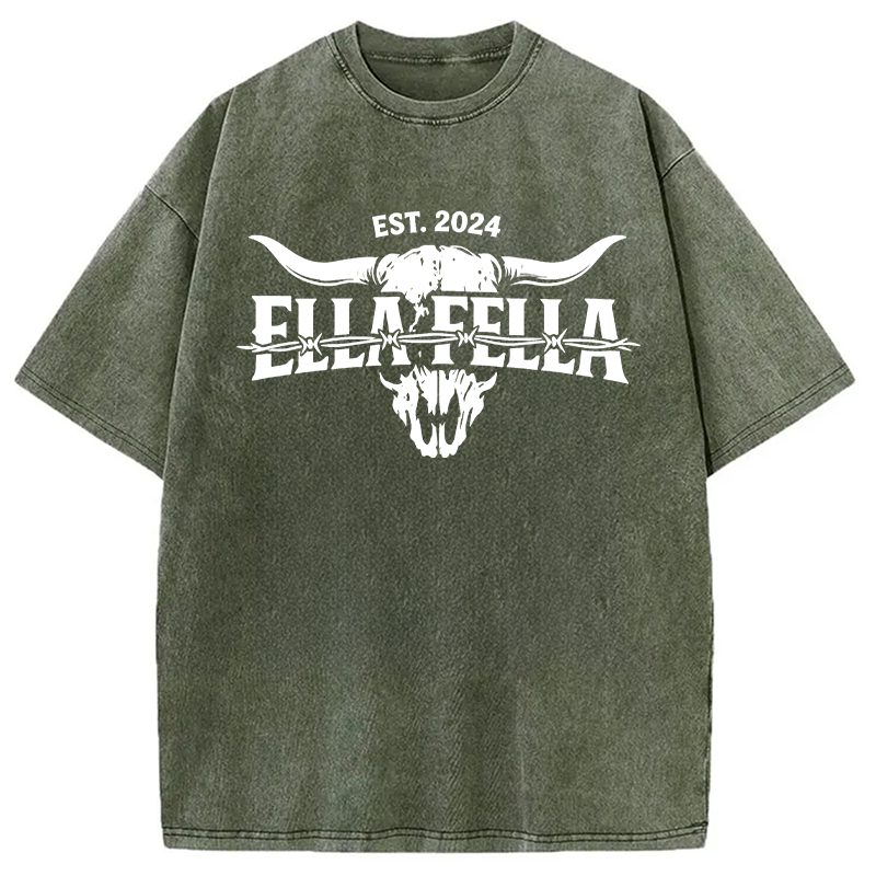 Modecanvas Ella Fella Plain DTG Printing Washed T-Shirt