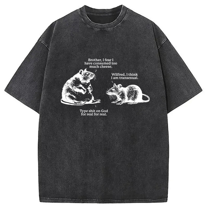 Modecanvas Rats Too Much Cheese Washed T-Shirt