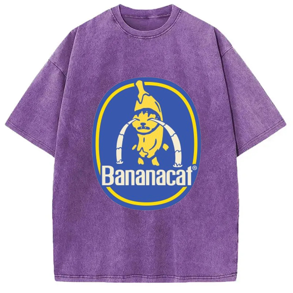 Modecanvas Sad Banana Cat Meme Washed T-Shirt