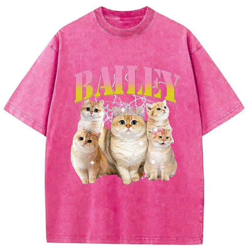 Modecanvas Cute Cat Meme Washed T-Shirt
