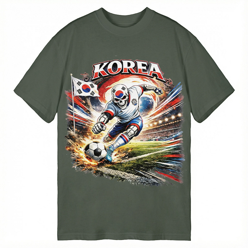 Modecanvas Korea Soccer Vintage DTG Printing Classic T-Shirt-modecanvas