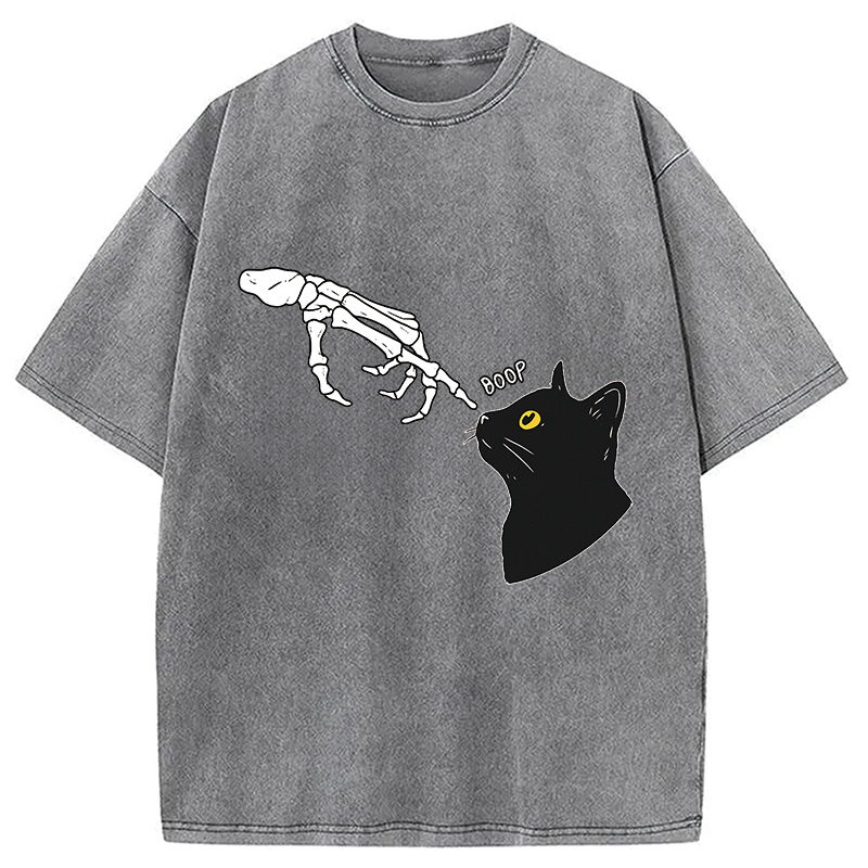 Modecanvas Cat Spooky Boop Washed T-Shirt