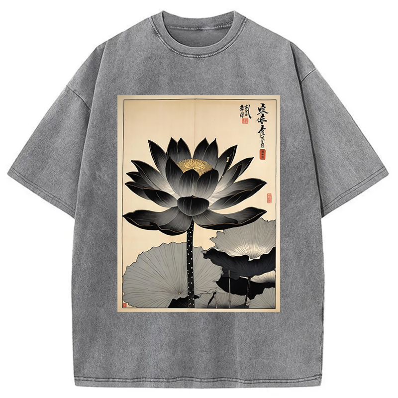 Modecanvas Japanese Black Lotus Washed T-Shirt