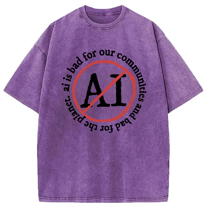 Modecanvas AI Is Bad Washed T-Shirt