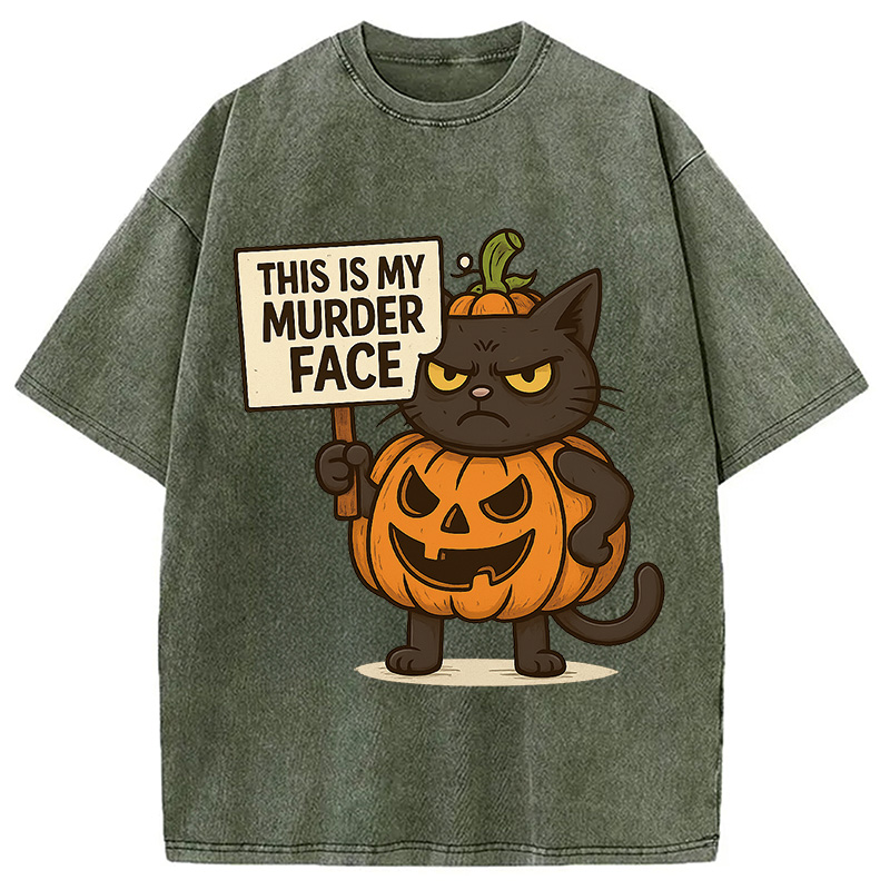 Modecanvas This Is My Murder Face Washed T-Shirt