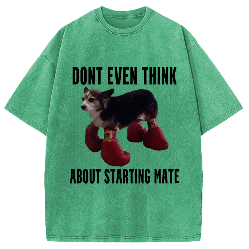 Modecanvas Dont Even Think About Starting Mate DTG Printing Washed T-Shirt