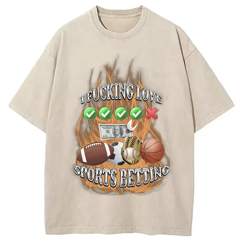 Modecanvas Sports Betting DTG Printing Washed T-Shirt
