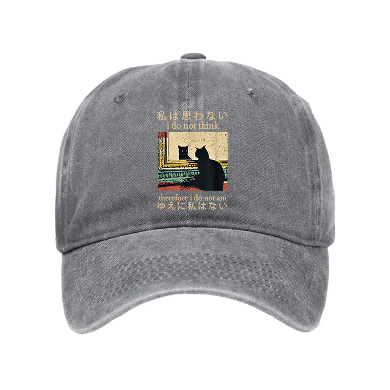 Modecanvas I Do Not Think Therefore I Do Not Am Washed Cap-modecanvas