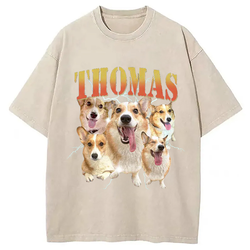 Modecanvas Funny Dog Meme Washed T-Shirt