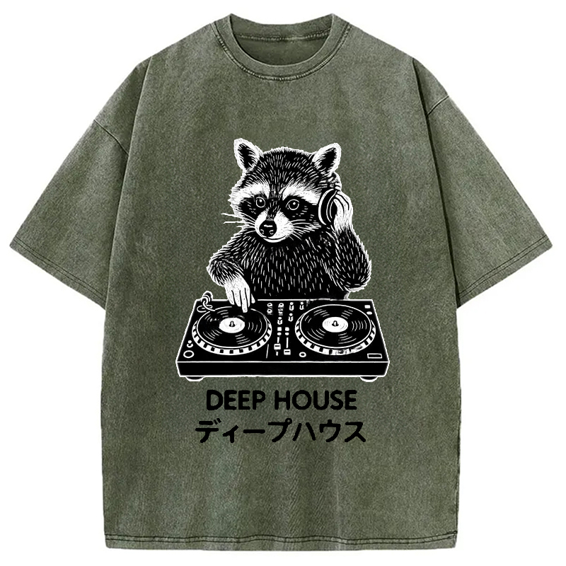 Modecanvas DJ Raccoon Washed T-Shirt