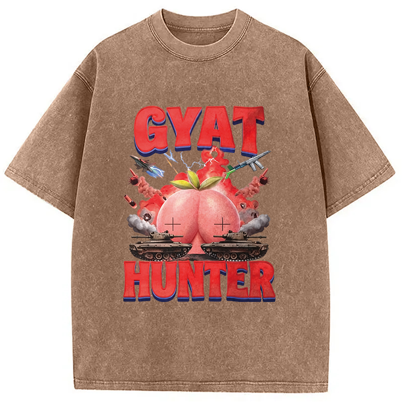 Modecanvas Gyat Hunter DTG Printing Washed T-Shirt