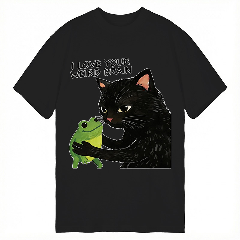 Modecanvas Cat Eats Frog DTG Printing Classic T-Shirt-modecanvas