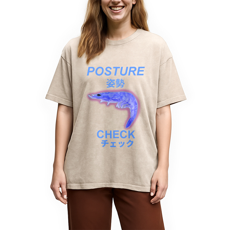Modecanvas Posture Check Washed T-Shirt