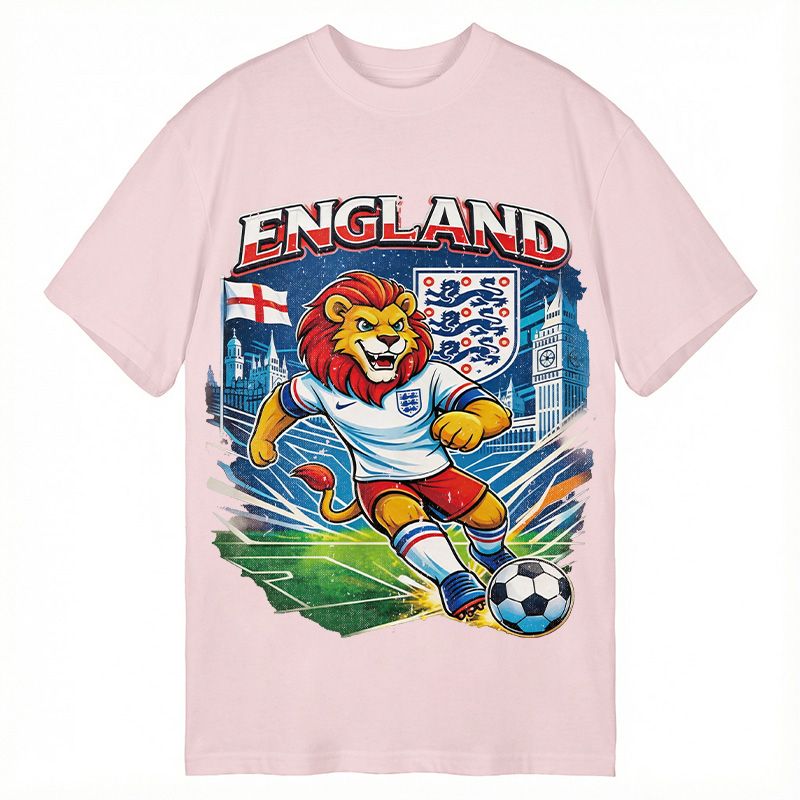 Modecanvas England Lion Soccer DTG Printing Classic T-Shirt-modecanvas