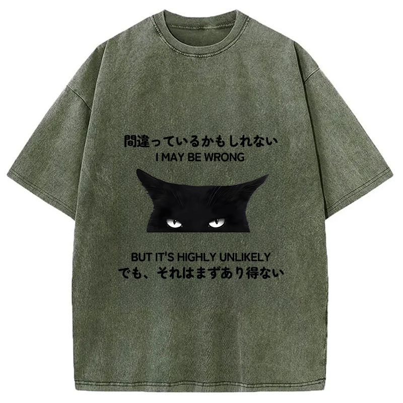 Modecanvas Cat Can Do No Wrong Washed T-Shirt