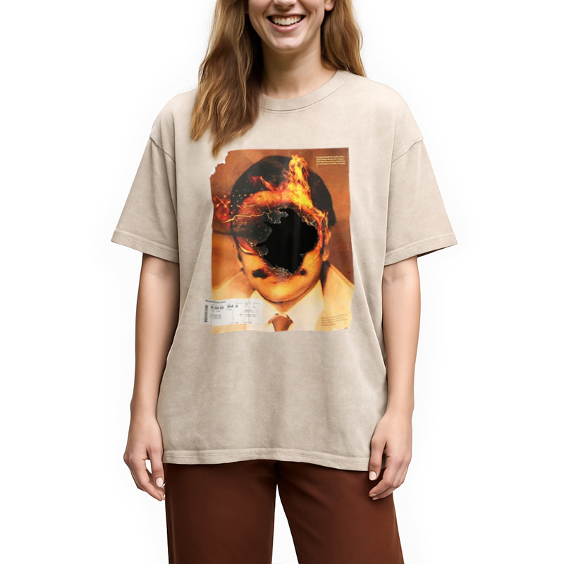 Modecanvas Hiphop Abstract Art Washed T-Shirt