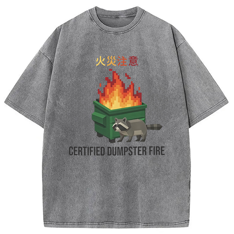 Modecanvas Certified Dumpster Fire Washed T-Shirt