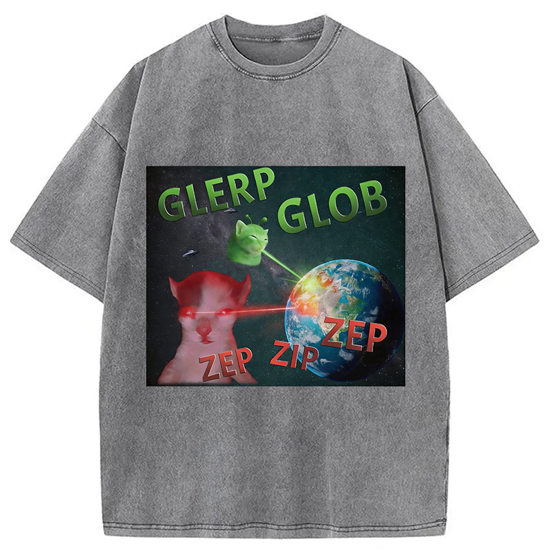 Modecanvas Glerp Glob Meme DTG Printing Washed T-Shirt