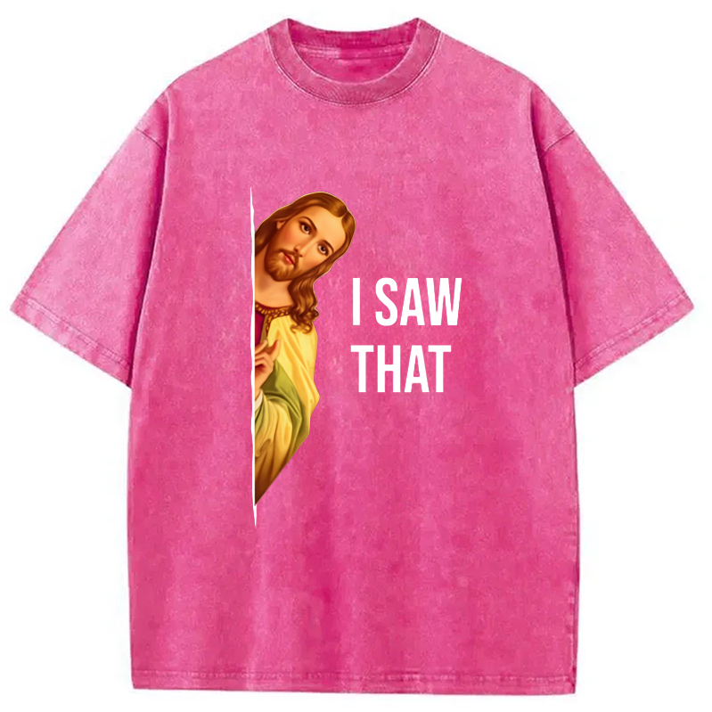 Modecanvas Funny Jesus Meme Washed T-Shirt