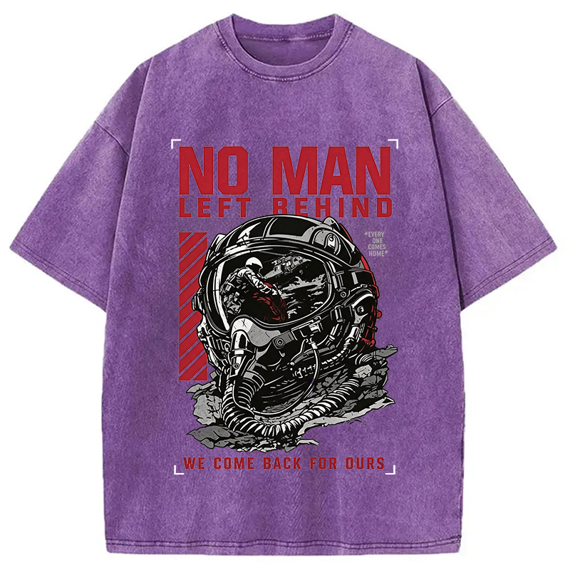 Modecanvas No Man Left Behind DTG Printing Washed T-Shirt