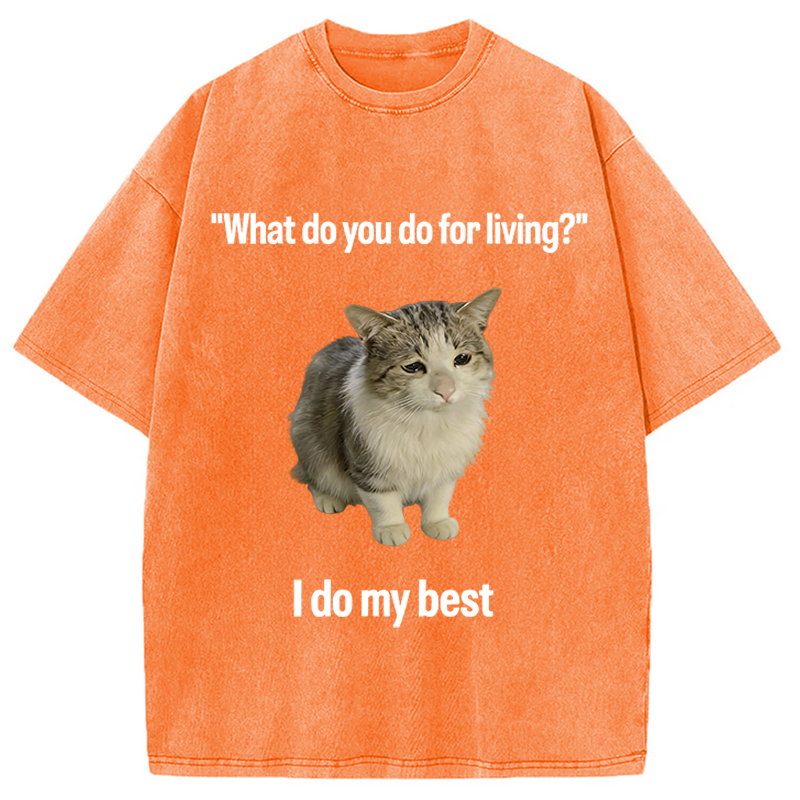 Modecanvas I Do My Best DTG Printing Washed T-Shirt