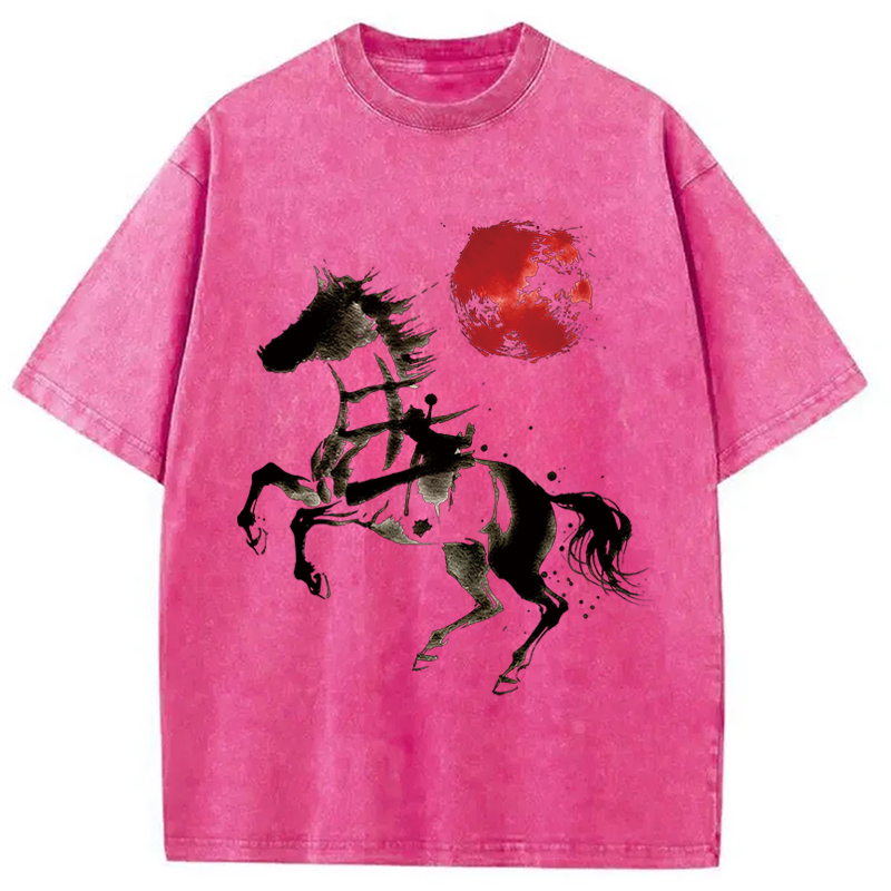 Modecanvas Spirit of the Horse DTG Printing Washed T-Shirt