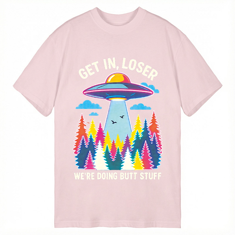 Modecanvas UFO Get In Loser Butt Stuff Forest DTG Printing Classic T-Shirt-modecanvas