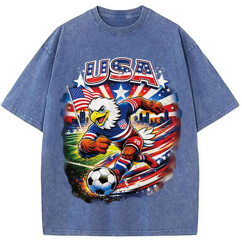 Modecanvas American Eagle Soccer DTG Printing Washed T-Shirt