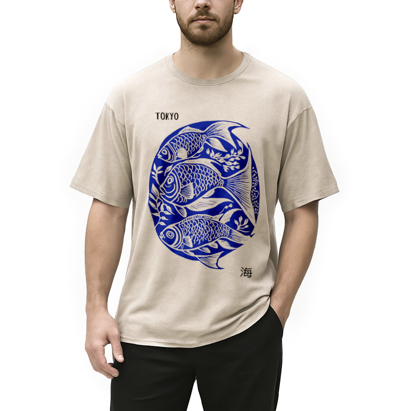 Modecanvas Tokyo Sea Life Park Washed T-Shirt