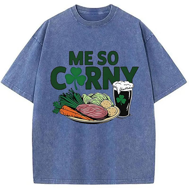 Modecanvas Me So Corny Beer DTG Printing Washed T-Shirt