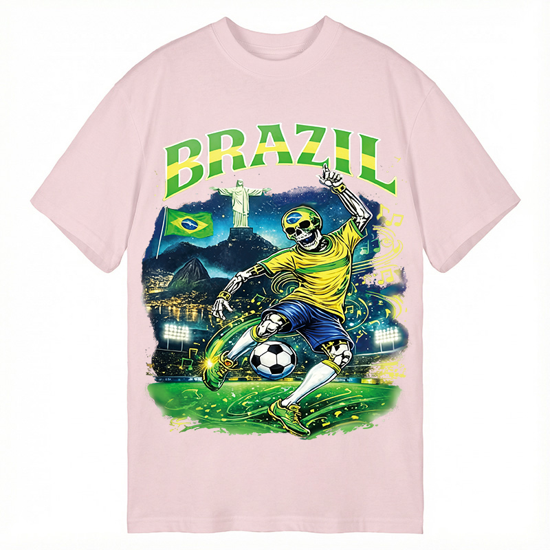 Modecanvas Brazil Soccer Vintage DTG Printing Classic T-Shirt-modecanvas