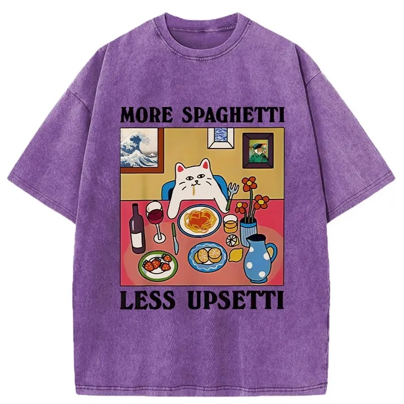 Modecanvas More Spaghetti Less Upsetti Washed T-Shirt-modecanvas