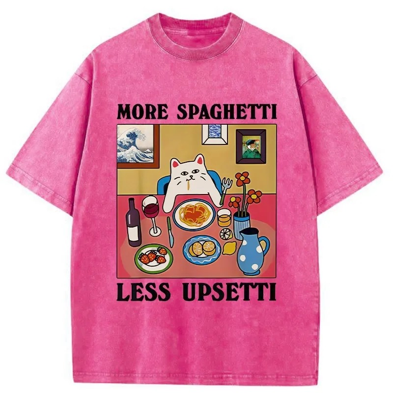 Modecanvas More Spaghetti Less Upsetti Washed T-Shirt-modecanvas